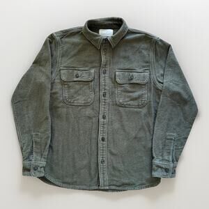 Everlane 6-Wale Corduroy Button Down Shirt Men's Size Med Long Sleeve Green